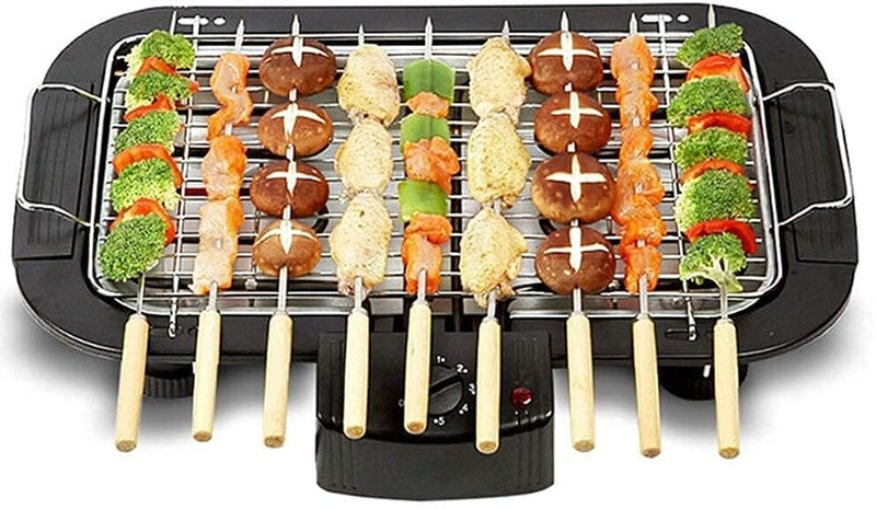 Lipzie 2000W Electric Smokeless BBQ Grill – Portable Indoor/Outdoor Grill Electric Grill
