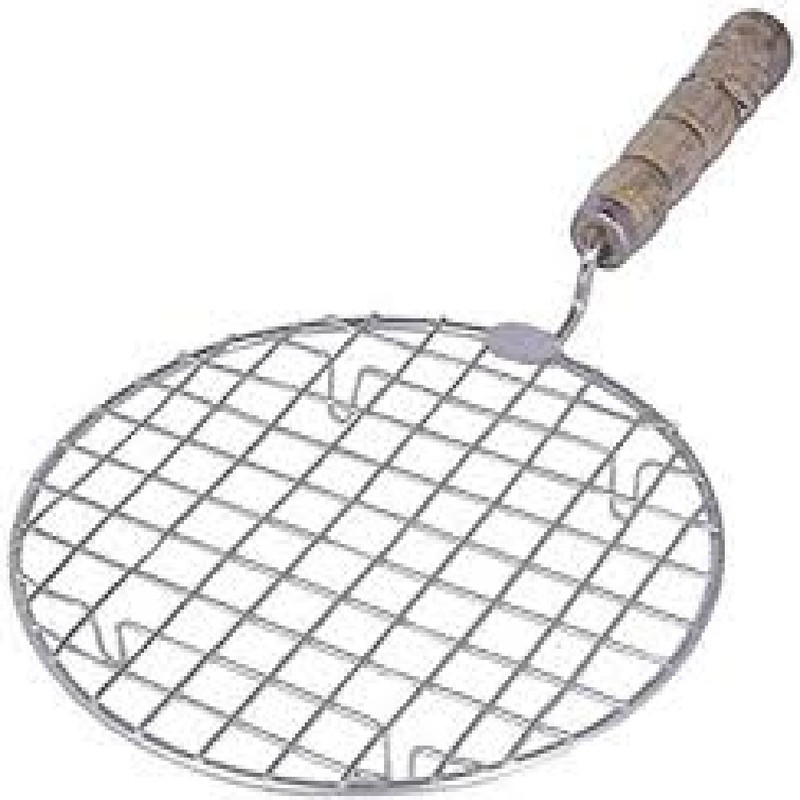 DEZIINE ChapatiandPhulkaGrillWoodenHandleJaliBarbecue. with 0 Skewer Gas Grill(Portable)