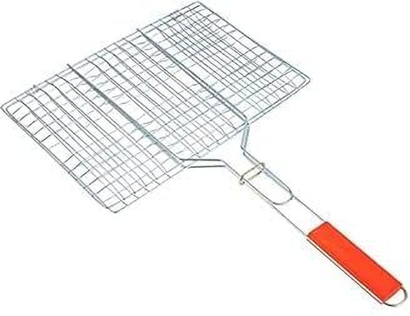 Gyanadh Stainless Steel BBQ Grill Basket with Foldable Nonstick BBQ Grilling Basket Charcoal Grill