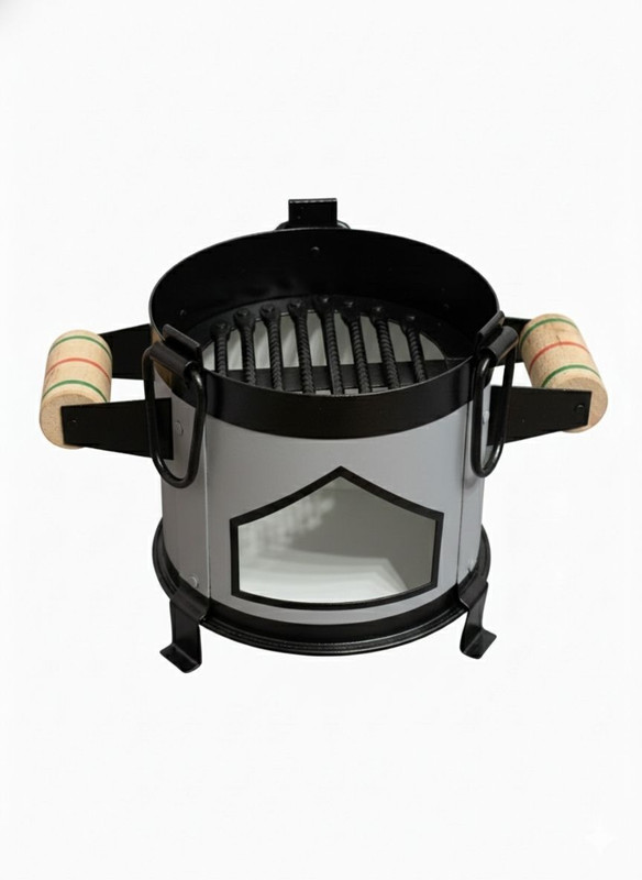 FAYZANIC Iron Lakdi Chulha for Home & Outdoor Cooking | Heavy Duty Desi Chulha trong Iron Chulha for Lakdi & Coal | Village Style Cookin Charcoal Grill(Portable)