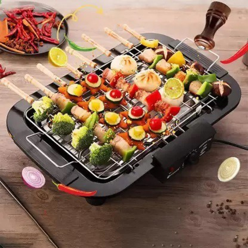 SOCHEP BarbecueBasketFoldableforRoastBBQPortableGrillingBasketwithWoodHandle Electric Grill
