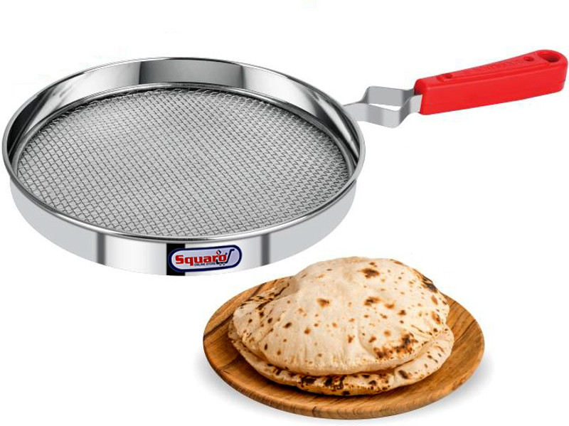 SQUARO ONLINE STORE Papad Roaster, Phukla Grill for Gas Stove,Roti Jali for Kitchen Cooking, Barbeque Grill, Brinjal Roaster,Steel Mesh Griller Gas Grill
