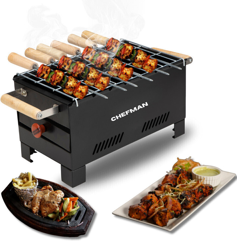 Chefman Portable Coal Barbeque Griller for Healthy Grilling and Outdoor Party Use Charcoal Grill