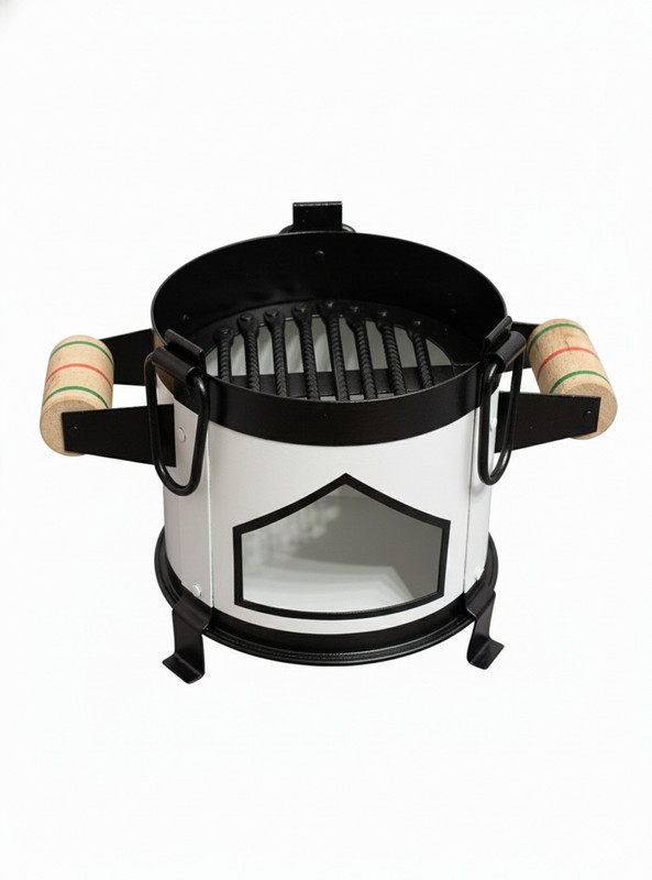 FAYZANIC Portable Iron White Sigdi / Angethi / Stove / Chulha for Wood & Coal – Multi-Purpose Heater & Outdoor Cooking Stove/Sigdi/angeethi/sigadi/Iron Ashtray/Heater/chulha Charcoal Grill(Portable)
