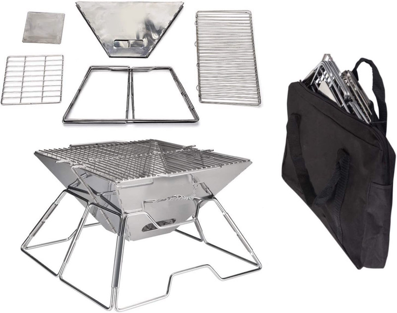 Qebham MiniCharcoalGrillWith4SkewersPerfectforPicnicandhomeuseBBQ-2 Charcoal Grill