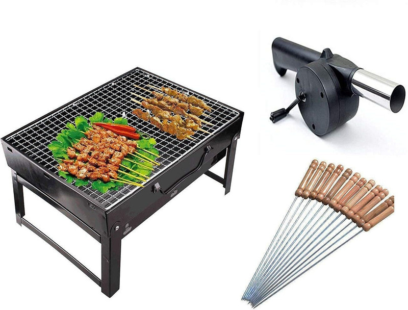 ACSS BarbecueBasketFoldableforRoastBBQPortableGrillingBasketwithWoodHandle Charcoal Grill