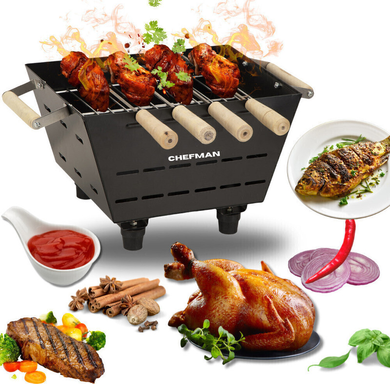 Chefman Portable Coal BBQ for Picnics, Outdoor Parties, and Cooking Healthy Meals Charcoal Grill