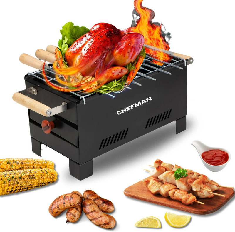 Chefman Outdoor Coal Griller Barbeque for Healthy Cooking and Fun Picnic Grilling Charcoal Grill