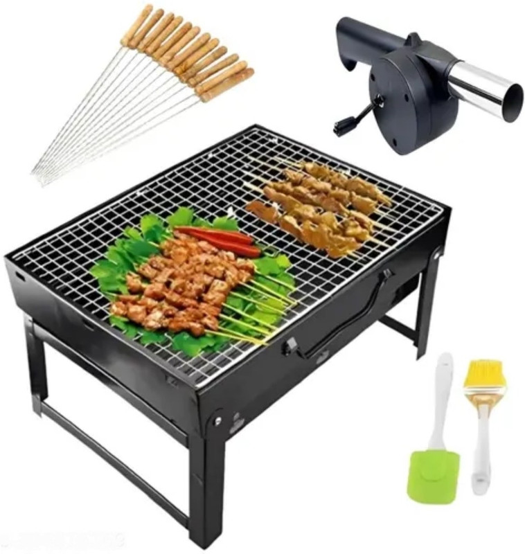 Classic embroidery work 3567 with 12 Skewer Charcoal Grill(Portable, Foldable)