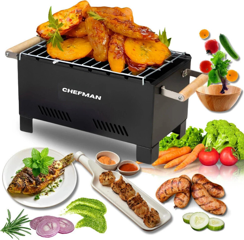 Chefman Coal Barbeque for Outdoor Cooking and Healthy Grilling Food for Any Occasion Charcoal Grill