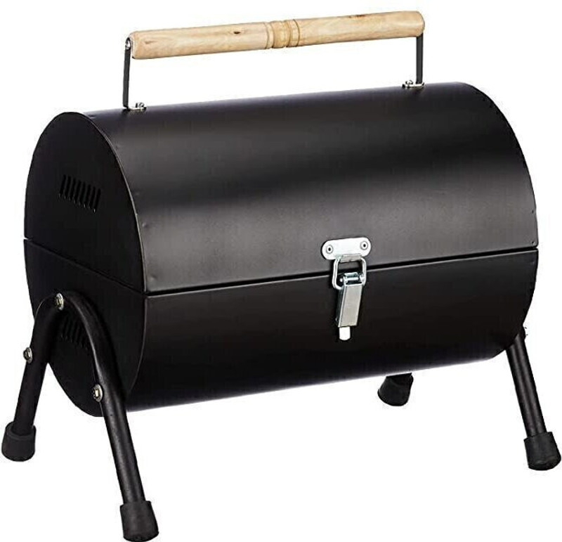 WELLBERG Barrel-Style Portable Griller with Skewer Mesh Design for Convenient Outdoor Use Charcoal Grill