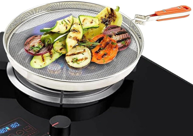 SQUARO ONLINE STORE Phulka Roti Grill for Gas Stove Papad Jali Roti Bread Roaster Chapati Paneer Tandoor Mesh Net with Handle Kitchen For Home Gas Grill