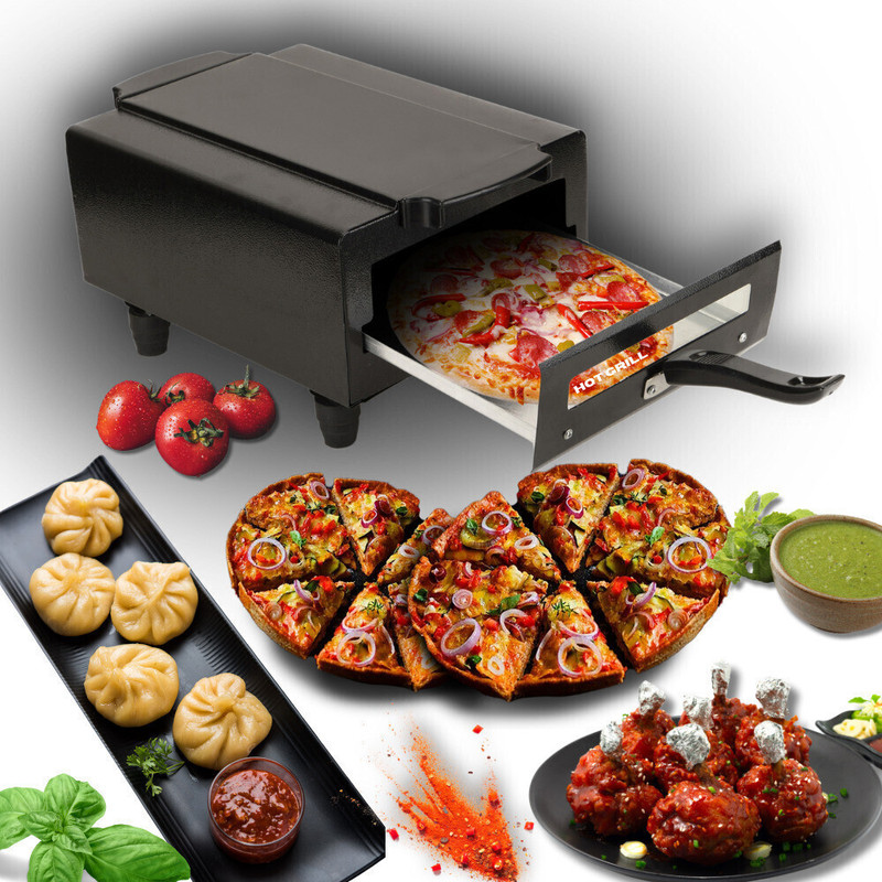 Hot Grill 14-Inch Electric Tandoor, 2000W Stainless Steel Heating Element, Multi-Function Grilling, Roasting & Baking, Durable Metal Construction, Ideal for Tandoori Chicken, Naan & Kebabs Electric Grill