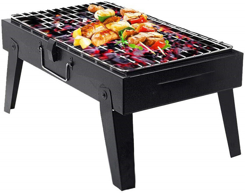 Chefman Foldable Tabletop Coal BBQ Griller with Removable Mesh Perfect for CampingTrip Charcoal Grill