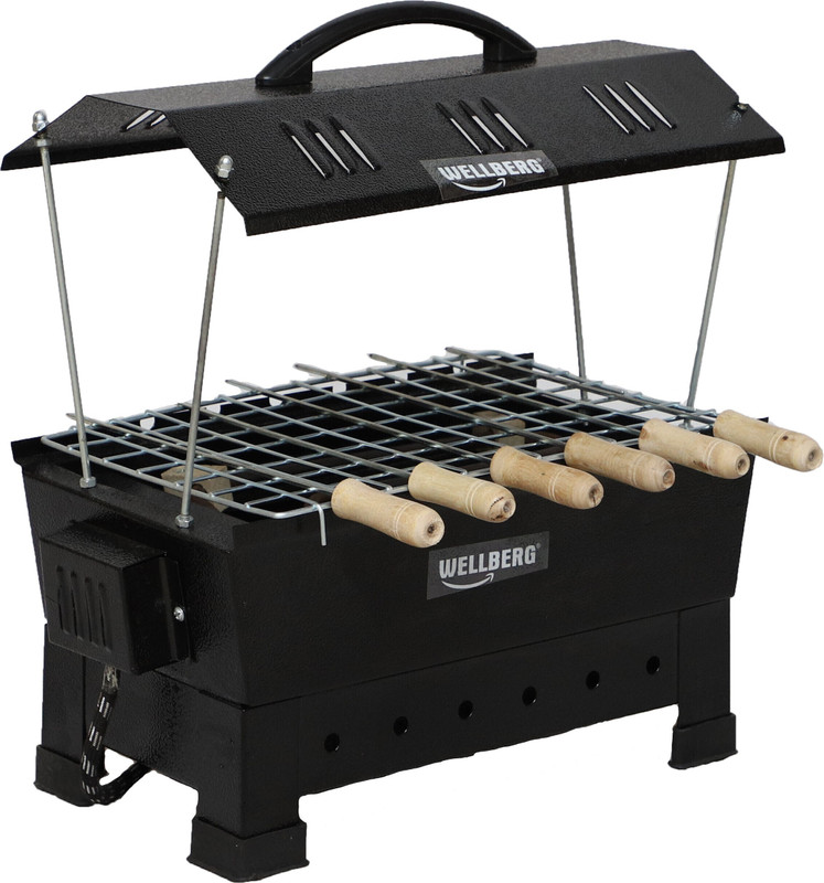 WELLBERG 2-in-1 1200W BBQ for Perfect Home Cooking, Grilled Meals Versatility Charcoal & Electric Tandoor