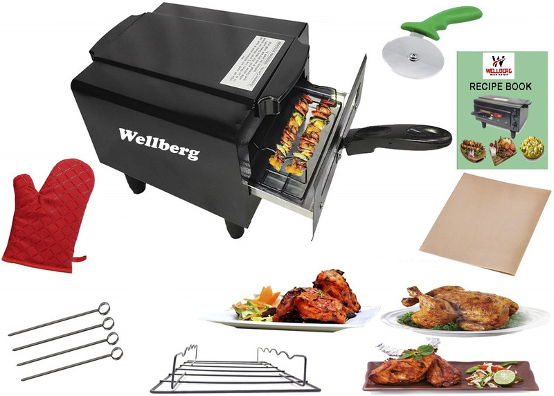 WELLBERG  Mini Combo Pizza Maker, Electric Tandoor 1 year warrenty for heating element Electric Tandoor Pizza Maker(Black)