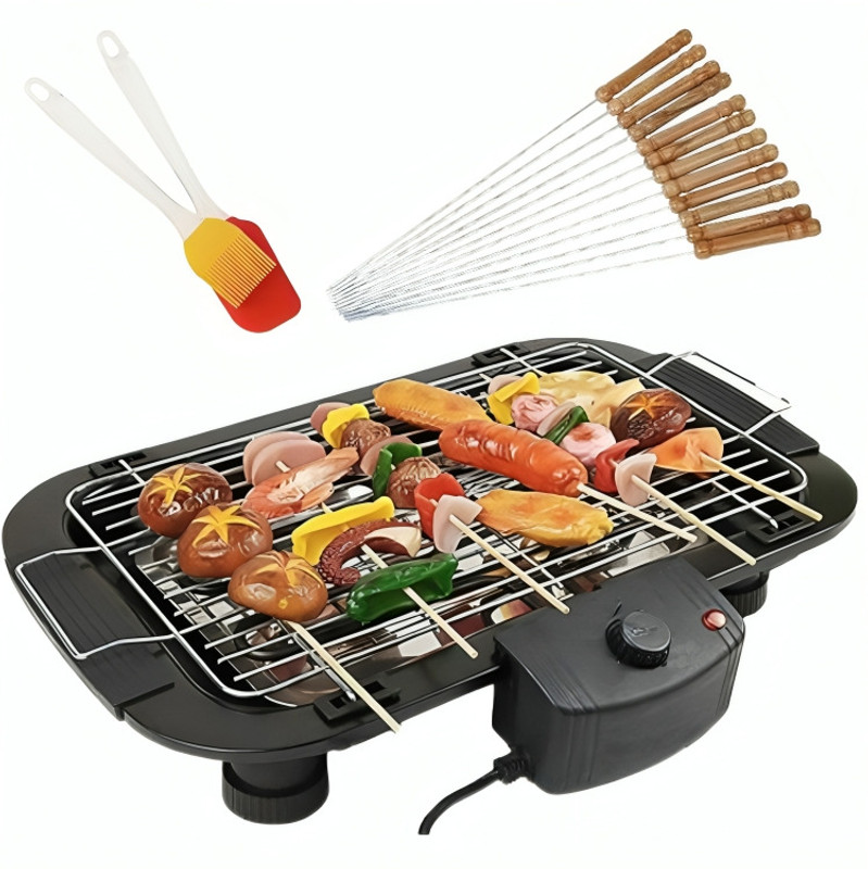 Washify Electric Barbecue Grill Smokeless Portable Adjustable Temperature Electric Grill
