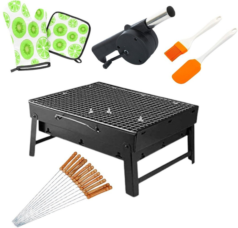 Washify 5-in-1 Charcoal Barbecue Combo – Portable Grill Set Charcoal Grill