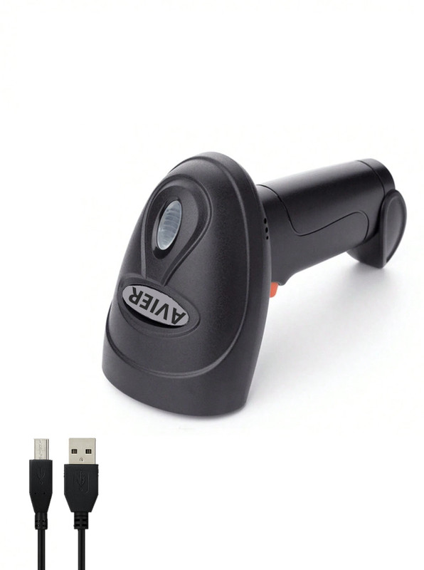 AVIER AV-24D USB Wired 2D/1D Barcode Scanner Handheld Barcode Reader for Shop,Supermarket, Logistics, Library | Compatible with 1D/2D Barcode 2D Camera Barcode Scanner(Handheld)