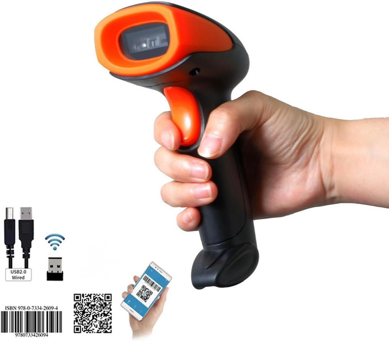 ENKART Wireless 2D Barcode Scanner Wireless Barcode Reader | Wired QR Code Scanner | Support Win/MAC Connection | Bar Code Scanners 2D Camera Barcode Scanner 2D Camera Barcode Scanner(Handheld)