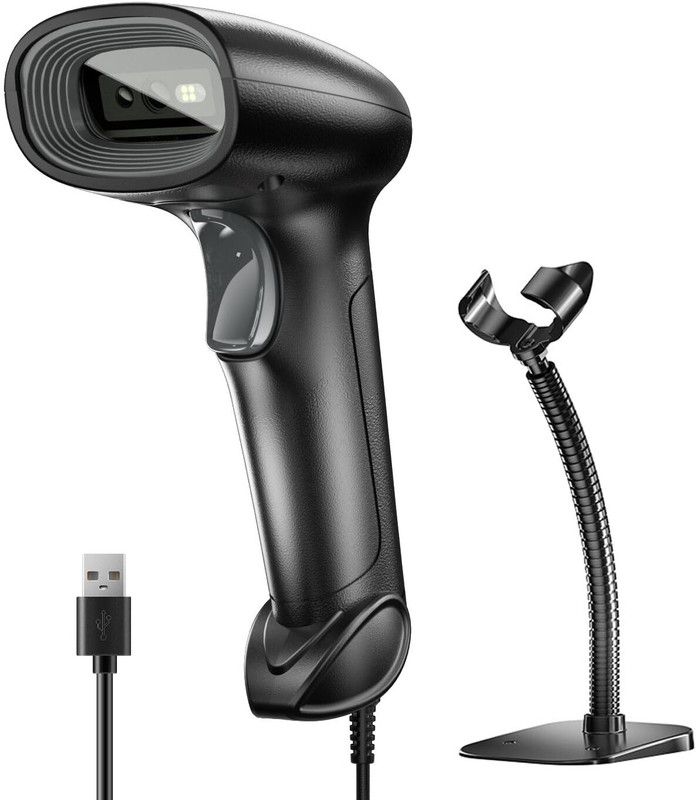HiRobot HS-22 Wired 2D/1D Barcode Scanner with Stand Laser Barcode Scanner(Handheld)