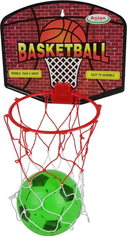 asian Multicolor Portable Basketball Animal Ring | Kids Sports Toy | Fun Game Basketball Ring(5 Basketball Size With Net)