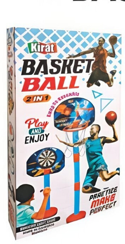 creativetoy Basketball Stand,Height Adjustable Backboard Hoop Kit and Accessories Toy Set Basketball Ring(4 Basketball Size With Net)