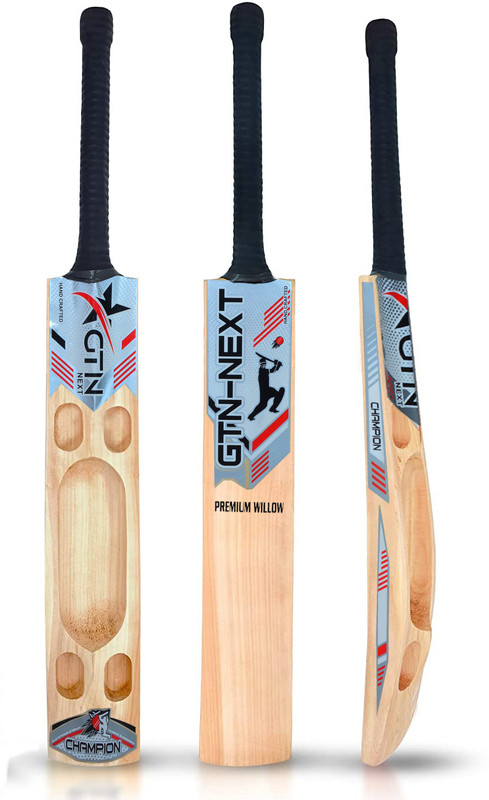 GTN Next Single Blade Boat Tennis Ball Scoop Bat Tennis Kashmir Willow Cricket  Bat For 15+ Yrs(900-1100 g)