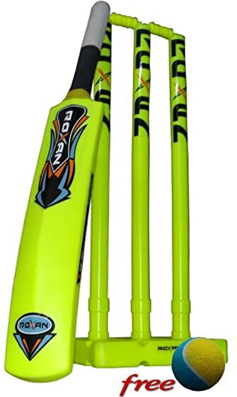 roxen Plastic Stumps with Base, Bat and 2 Tennis Bal Alloy Baseball  Bat For 8 Yrs(800. kg)