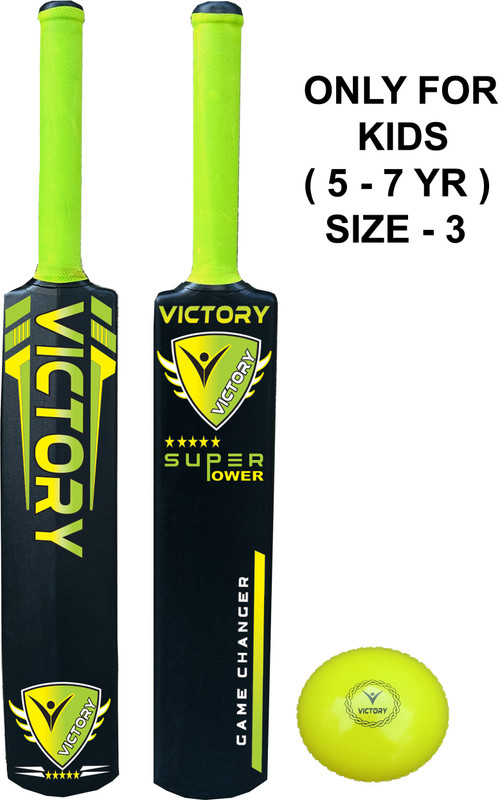 VICTORY SUPER Kids Plastic Cricket Bat ( Size - 3) ( 4yr - 7 yr ) with Cricket Ball PVC/Plastic Cricket  Bat For 6 - 7 Yrs(350 g)