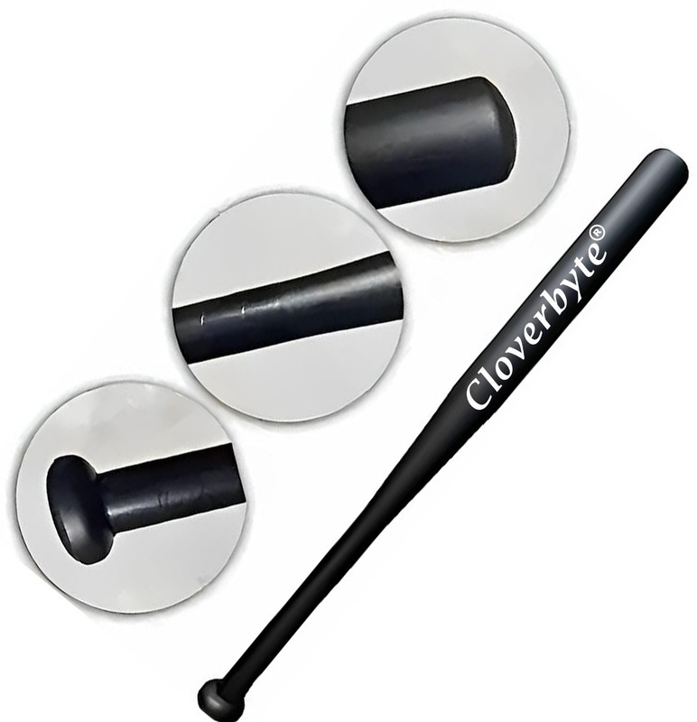 CLOVERBYTE 31'Inch Wooden Black Baseball Bat For Safety with Rubber Grip Willow Baseball  Bat For 15+ Yrs(900 g)