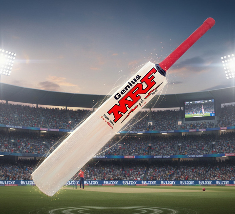 s sports hub Genius ThunderLift Ultra PowerDrive Signature Cricket Bat Poplar Willow Cricket  Bat For 10 - 12 Yrs(1 kg)