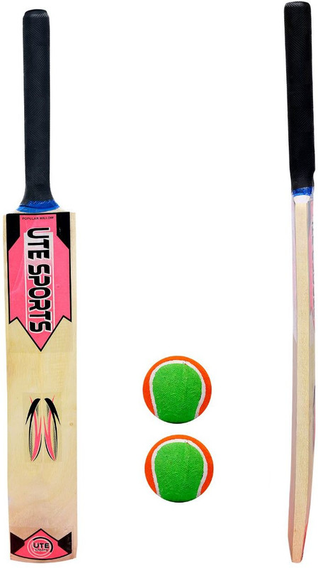 Ut Sports Kids Cricket Bat with 2 Tennis Ball for Kids SIZE-2 Poplar Willow Cricket Bat For 8 Yrs(600 g)