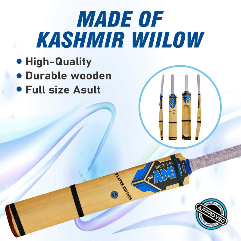 AMN SPORTS Scrop Light Weight Cricket Bat Kashmir Willow For 15+ Yrs(950-1000 g) Kashmir Willow Cricket  Bat For 15+ Yrs(0.9 kg)