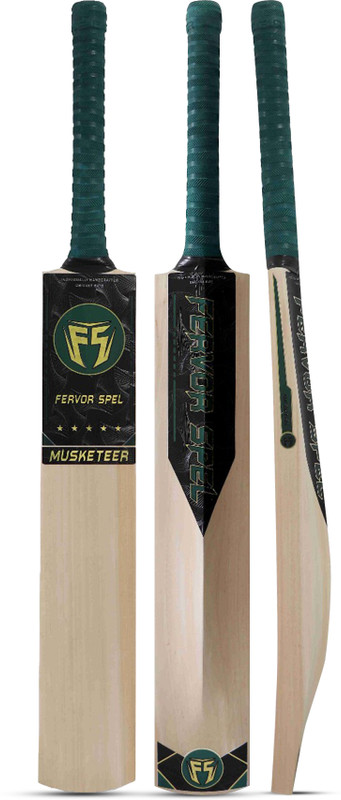Fervor Spel Kashmir Willow Grade II Kashmir Willow Cricket  Bat For 15+ Yrs(1220-1280)