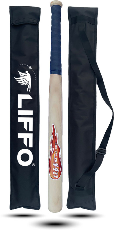 CLOVERBYTE Wooden BaseBatll Bat With Cover Heavy Duty for Self Defence With Basebat Cover Willow Baseball  Bat For 15+ Yrs(490 g)