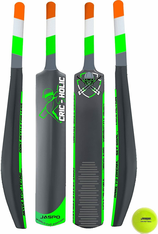 Jaspo CRIC-Holic Senior Plastic Cricket Full Size Bat with Soft Cricket Ball Combo PVC/Plastic Cricket  Bat For 15+ Yrs(1.300 kg)