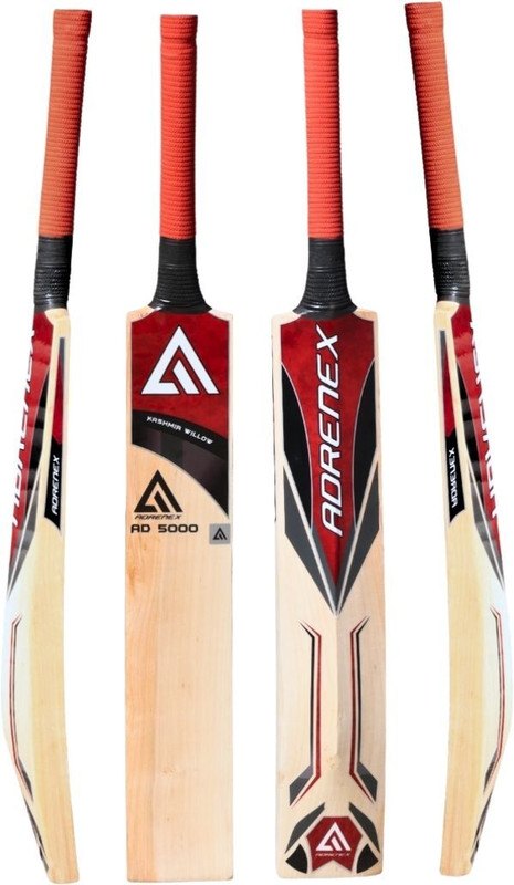 Adrenex AD-5000 Kashmir Willow Cricket bat with cover ( Full size ) Kashmir Willow Cricket  Bat For 15+ Yrs(1150-1200 g)