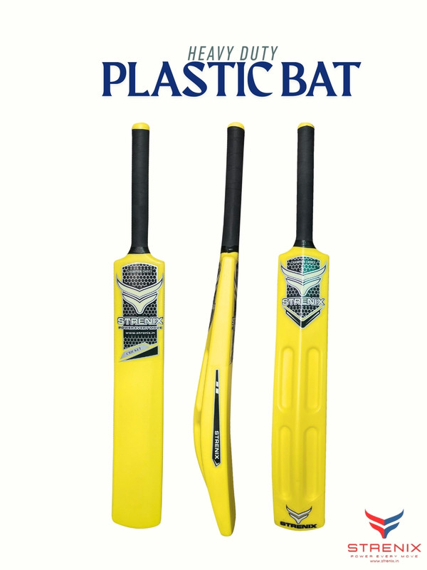 STRENIX Luxe Edition Hard Plastic Scoop No 8 with Tennis Ball Durable Waterproof Sticker PVC/Plastic Cricket  Bat For 15+ Yrs(800-850 g)