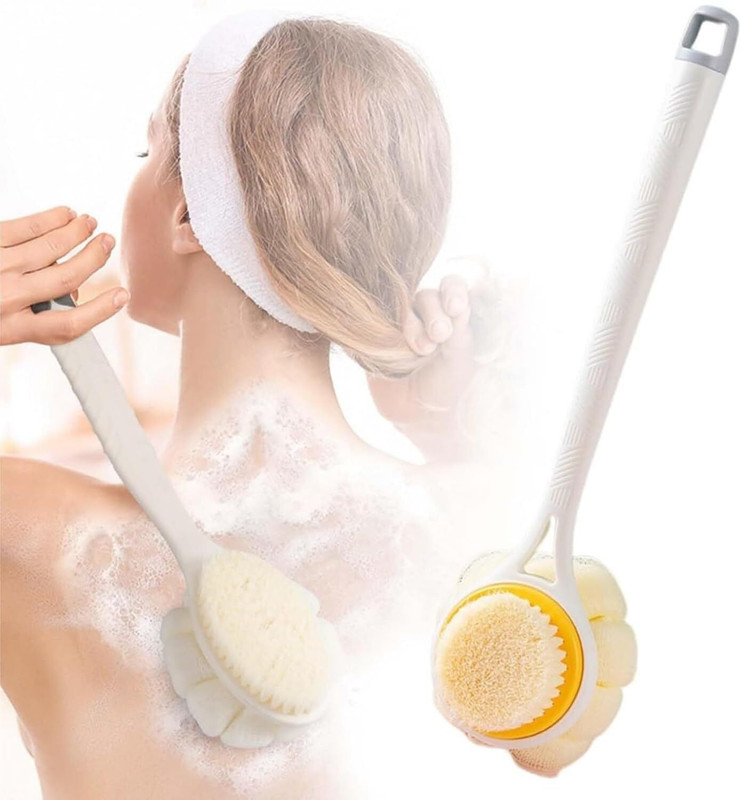 REVATAKG Body Scrubber With Long Handle Shower Back Scrubber Brush
