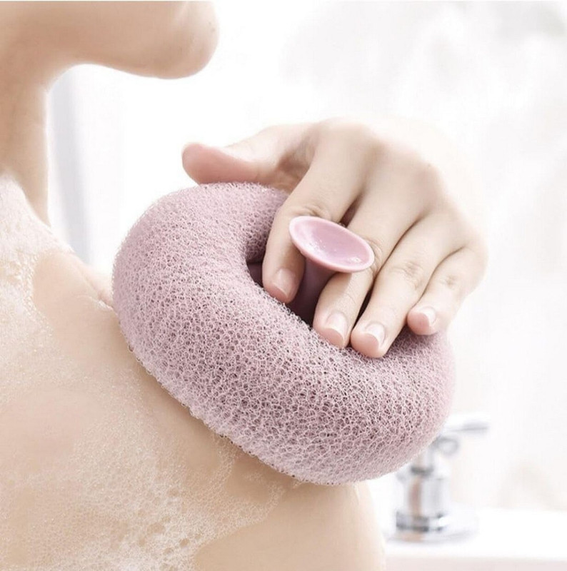 HM EVOTEK Exfoliating Bath Shower Sponge Body Scrubber Bathing Round Loofah for Women K4
