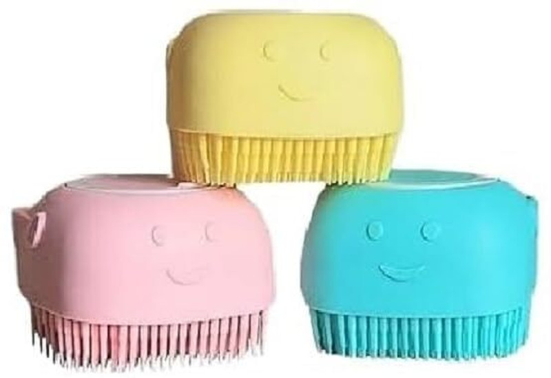 DEAROW Silicone Brush & Soft Loofah for Babies, Kids, Women, Men & Pets