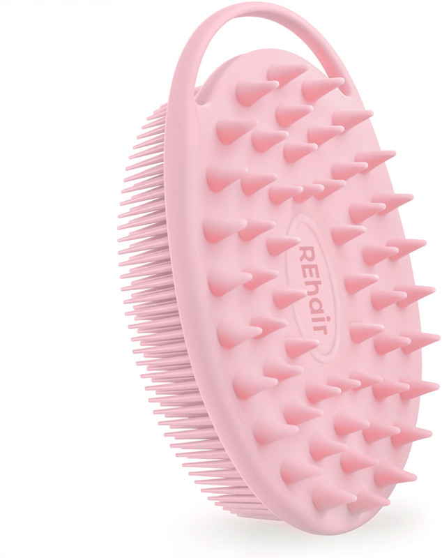 REhair Ultra Soft Silicone Bath Brush, 2 in 1 Body & Shampoo Scrubber Loofah (Black)