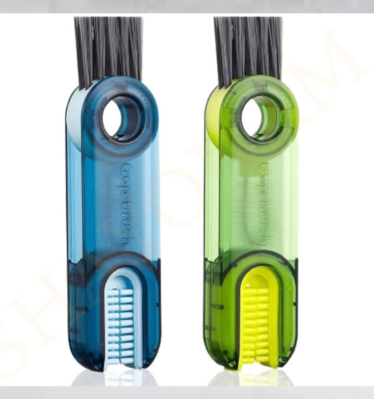 Yunbing Pack Of 2 Multifunctional Tiny Bottle Cup Lid Brush Straw Cleaner_a1(Green, Blue)