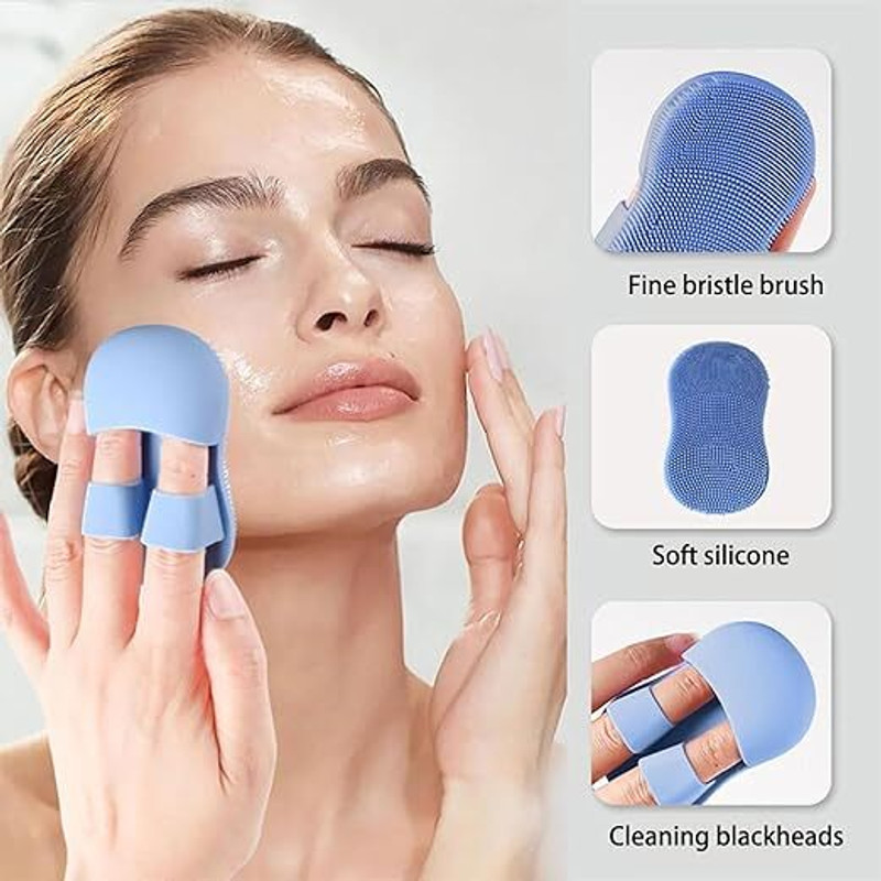 SNAPLENS Silicone Face Cleansing Brush | Soft Exfoliating Scrubber | Finger Grip Design
