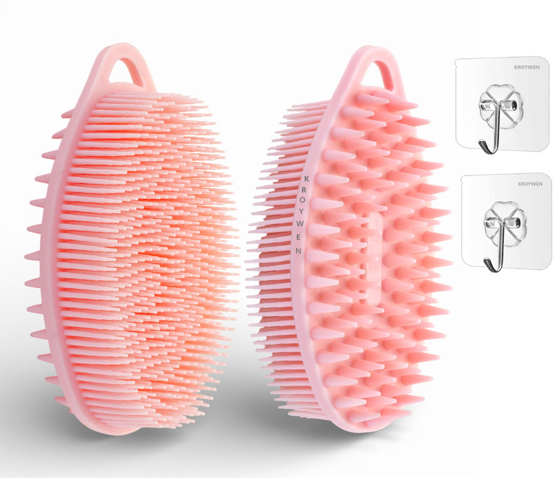 kroywen Ultra Soft Primum 2-in-1 Body Scrubber Bath Brush And Scalp Massager for Hair