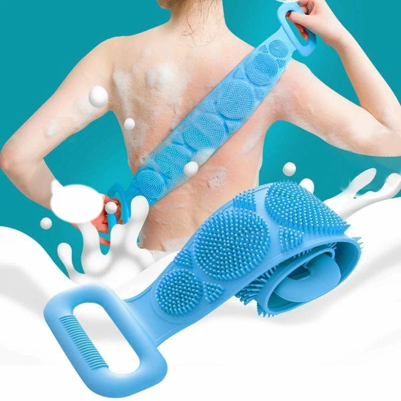 Durva Enterprise Silicone Body Back Scrubber Skin Deep Cleaning And Massage Belt for Shower