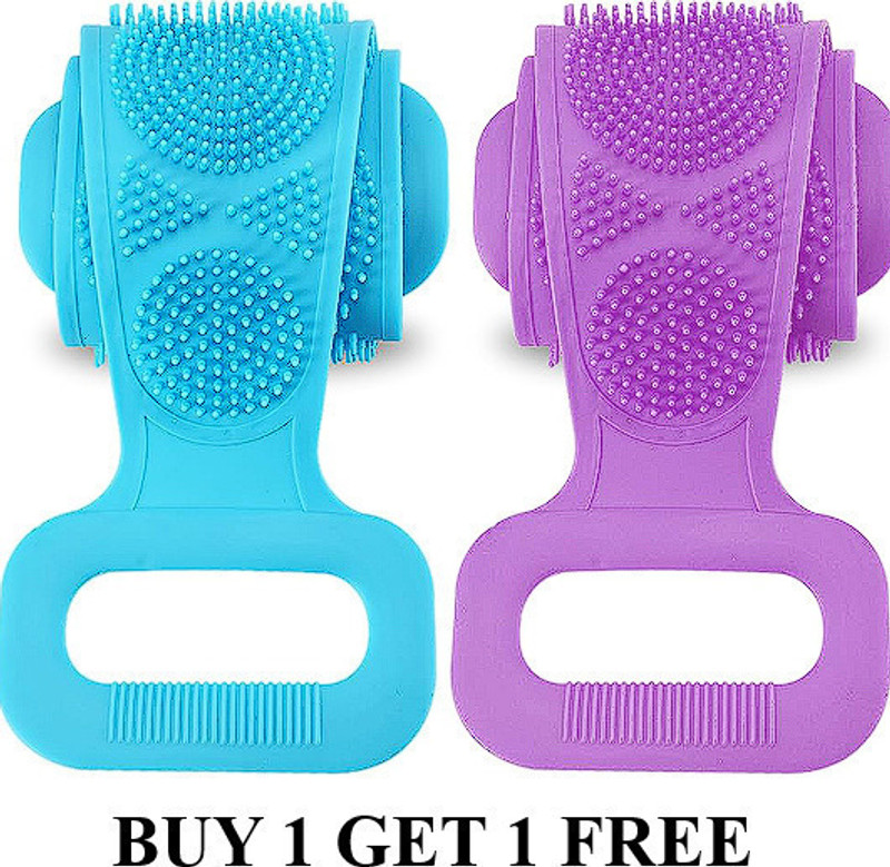 APAYA Silicone Bath Body Brush, Exfoliating Long Body Back Scrubber (Multi Colour)