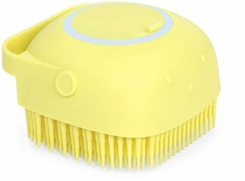 Hachiko Dog & Cat Bath Brush Body Scrubber Shampoo Dispenser Bath Silicone Brush Plain/ Bristle Brushes for  Dog, Cat, Rabbit, Hamster
