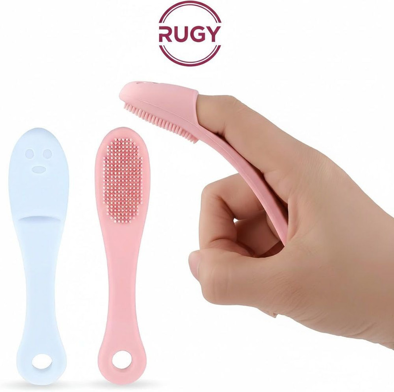 RUGY Silicone Face Cleaner & Blackhead Remover – Nose Pore and finger Scrubber (2pc)